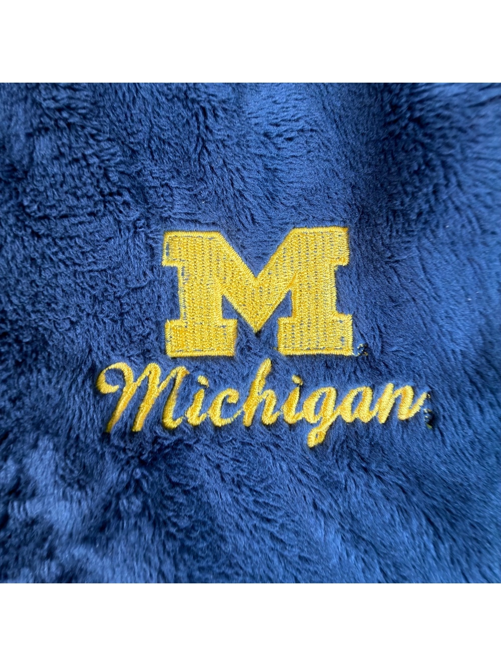 Michigan Wolverines Navy Blue Fleece Pullover 1/4 Zip NCAA Sweatshirt Men's L - Picture 3 of 8